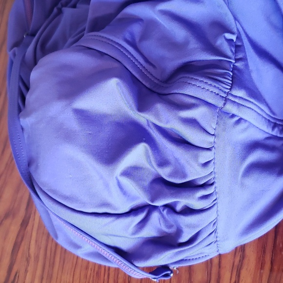 Jantzen Draped Surplice Purple One Piece Swimsuit Aqua Slimming V-Neck Size 10 - Picture 16 of 16